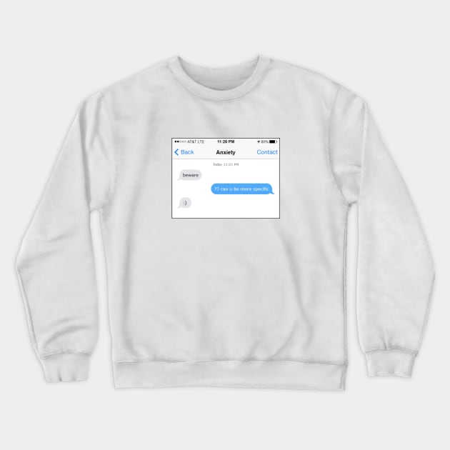 Social Anxiety Text Crewneck Sweatshirt by stokedstore